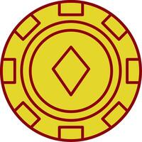 Poker Chip Glyph Curve Icon vector