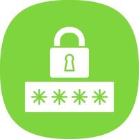 Password Glyph Curve Icon vector