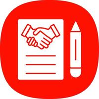 Agreement Glyph Curve Icon vector