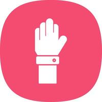 Raise Hand Glyph Curve Icon vector