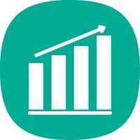 Bar Graph Glyph Curve Icon vector