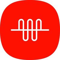 Audio Wave Glyph Curve Icon vector