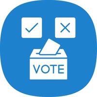 Vote Yes Glyph Curve Icon vector