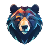 coleção do colorida abstrato Urso cabeça logotipo desenhos isolado png