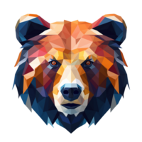 coleção do colorida abstrato Urso cabeça logotipo desenhos isolado png
