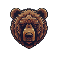 Collection of Brown Bear Logo Designs Isolated png