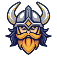 colección de vikingo cabeza logo diseños aislado png