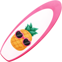 Pink summer beach surfboard png