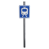 Subway sign on the road clipart flat design icon isolated on transparent background, 3D render road sign and traffic sign concept png