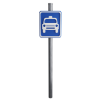 Taxi sign on the road clipart flat design icon isolated on transparent background, 3D render road sign and traffic sign concept png