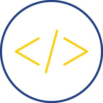 línea de codificación icono de dos colores vector