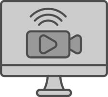 Live Stream Line Two Color Icon vector