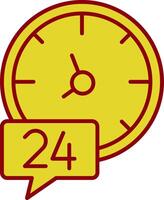 24 Hours Glyph Curve Icon vector