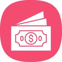 Cash Glyph Curve Icon vector