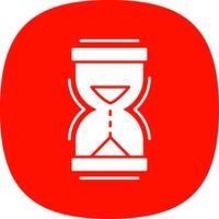 Hour Glass Glyph Curve Icon vector