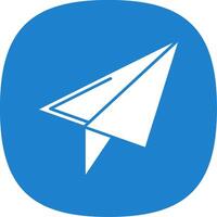 Paper Plane Glyph Curve Icon vector