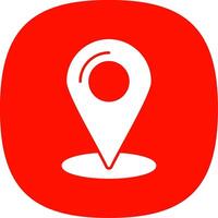 Location Glyph Curve Icon vector