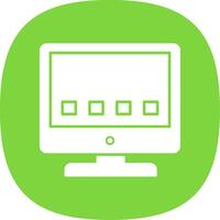 Computer Glyph Curve Icon vector