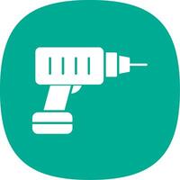 Hammer Drill Glyph Curve Icon vector