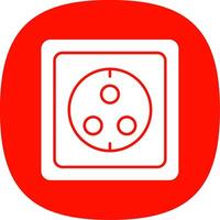 Wall Socket Glyph Curve Icon vector