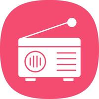 Radio Glyph Curve Icon vector