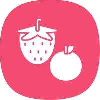 Fruit Glyph Curve Icon vector
