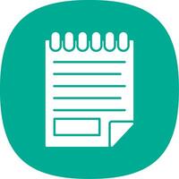 Note Glyph Curve Icon vector