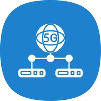 Network Server Glyph Curve Icon vector