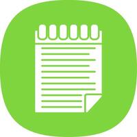 Notepad Glyph Curve Icon vector