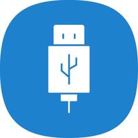 Usb Glyph Curve Icon vector