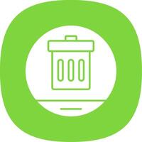 Garbage Glyph Curve Icon vector