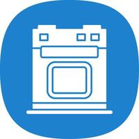 Electric Stove Glyph Curve Icon vector