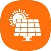 Solar Panel Glyph Curve Icon vector