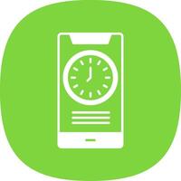 Time Glyph Curve Icon vector