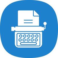 Typewriter Glyph Curve Icon vector