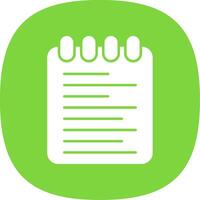Note Pad Glyph Curve Icon vector