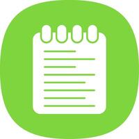 Note Pad Glyph Curve Icon vector