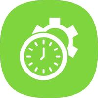 hora administración glifo curva icono vector