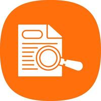 Paper Search Glyph Curve Icon vector