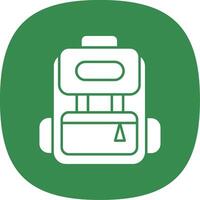 Backpack Glyph Curve Icon vector