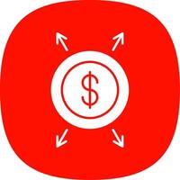 Dollar Glyph Curve Icon vector