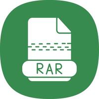 Rar Glyph Curve Icon vector