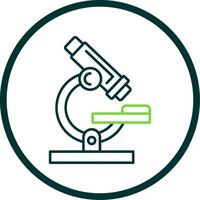 Microscope Line Circle Icon vector