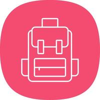 Backpack Line Curve Icon vector