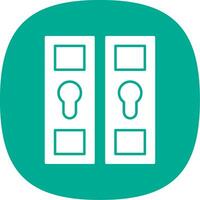 Locker Glyph Curve Icon vector