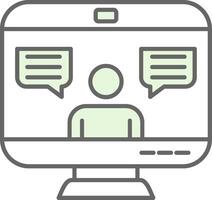 Online Chat Fillay Icon vector