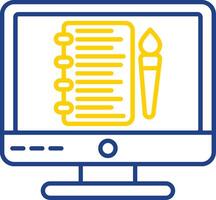 Sketchbook Line Two Color Icon vector