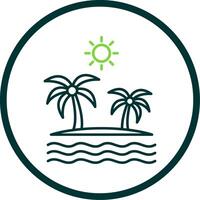 Island Line Circle Icon vector