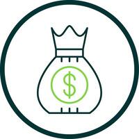 Dollar Sack Line Circle Icon vector