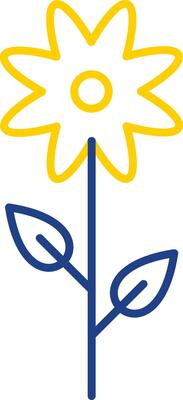 Flower Line Two Color Icon